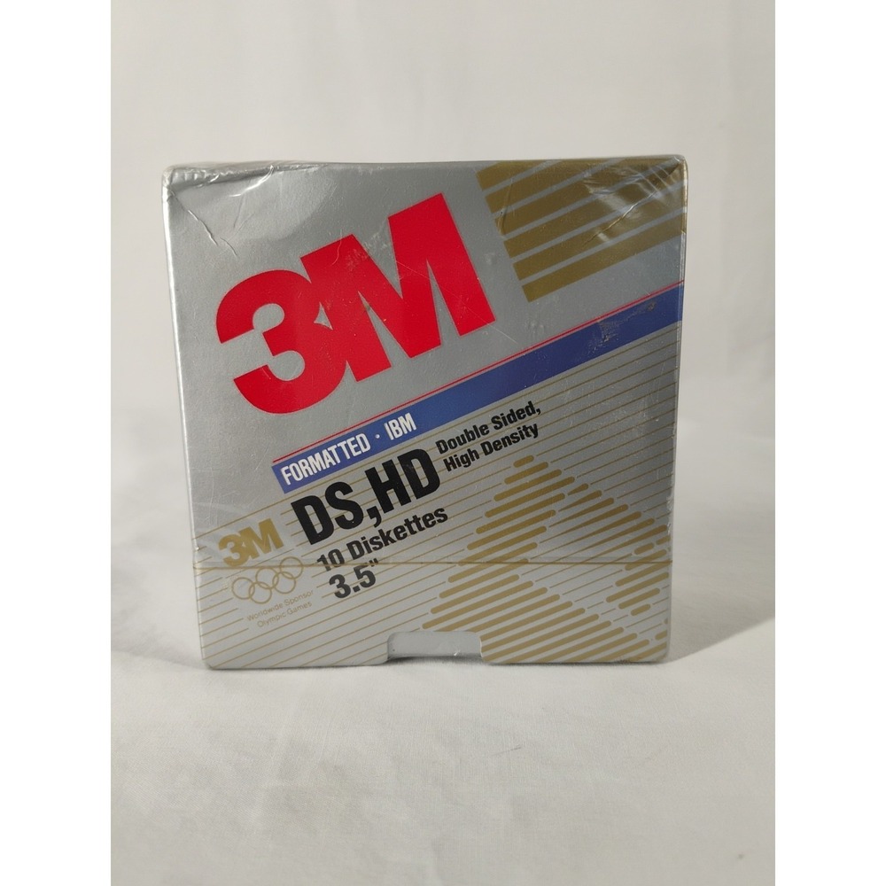 3M IBM Double Sided High Density Formatted 3.5in Floppy Disk 10 Disks NOS Sealed